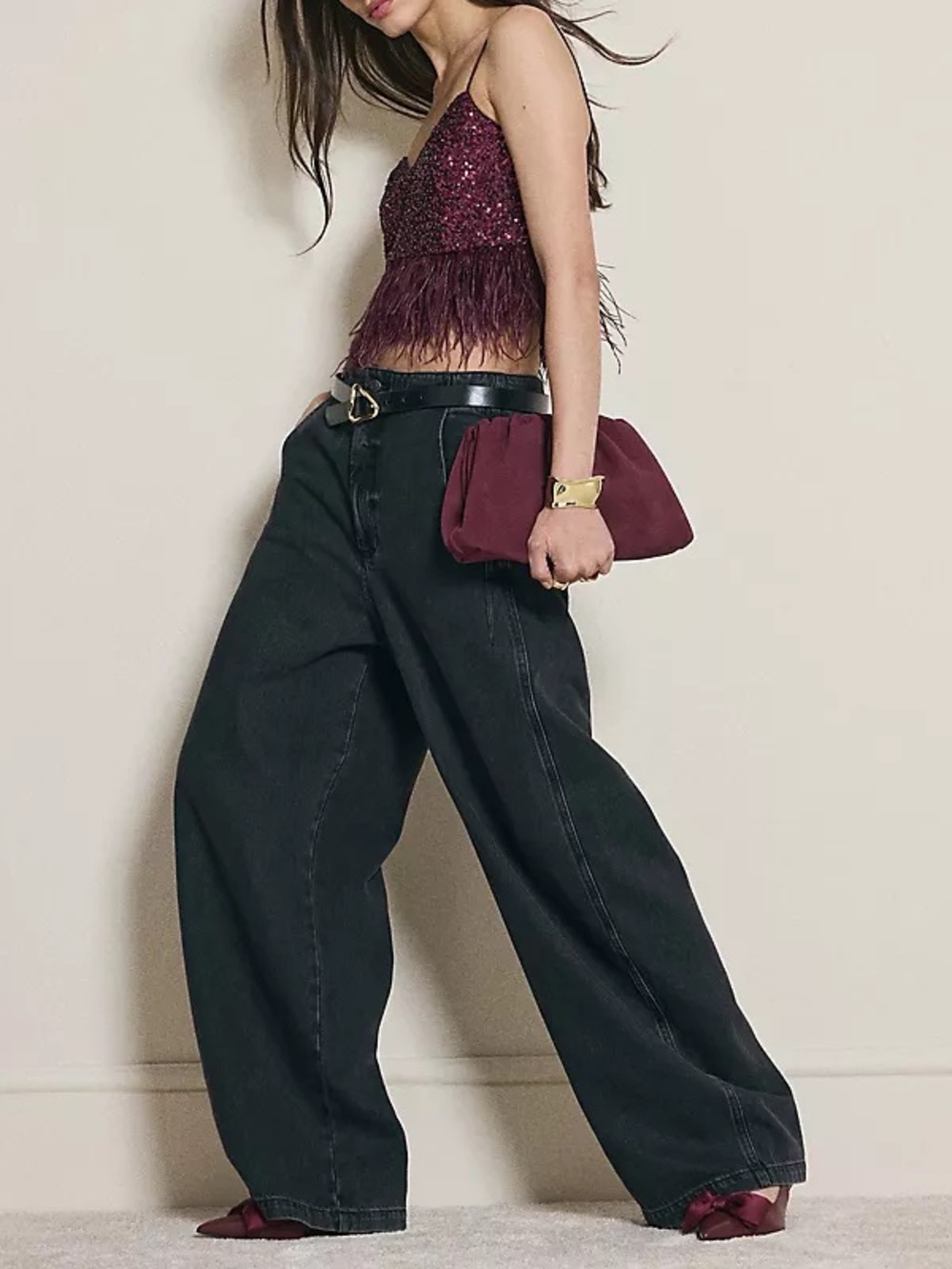 Anthropologie Pistola Lottie Bowed Barrel Leg Wide Jeans